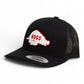 Arkansas Razorbacks Retro HOGS White 3D YP Snapback Trucker Hat- Black