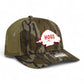 Arkansas Razorbacks Retro HOGS White 3D Snapback Trucker Hat- Mossy Oak Bottomland/ Loden