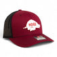 Arkansas Razorbacks Retro HOGS White 3D Snapback Trucker Hat- Cardinal/ Black