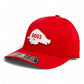 Arkansas Razorbacks Retro HOGS White 3D Laser Perf R-Flex Cap- Red