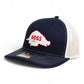 Arkansas Razorbacks Retro HOGS White 3D Snapback Trucker Hat- Navy/ White