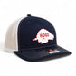 Arkansas Razorbacks Retro HOGS White 3D Snapback Trucker Hat- Navy/ White