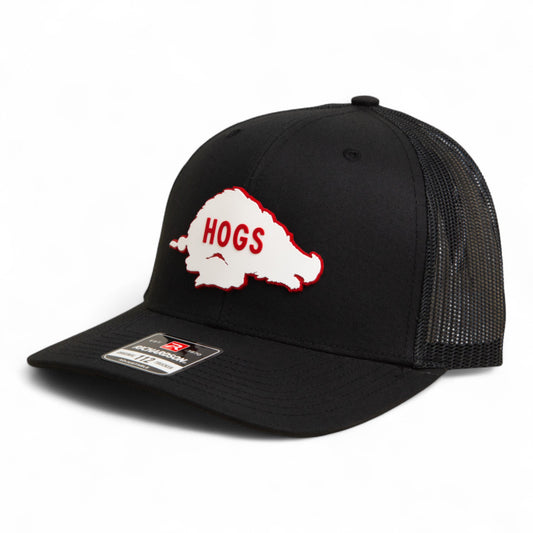 Arkansas Razorbacks Retro HOGS White 3D Snapback Trucker Hat- Black