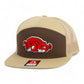 Arkansas Razorbacks Slobbering Hog 3D Snapback Seven-Panel Flat Bill Trucker Hat- Brown/ Tan
