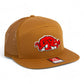 Arkansas Razorbacks Slobbering Hog 3D Snapback Seven-Panel Flat Bill Trucker Hat- Caramel