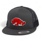 Arkansas Razorbacks Slobbering Hog 3D YP Snapback Flat Bill Trucker Hat- Charcoal/ Black