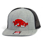 Arkansas Razorbacks Slobbering Hog 3D Wool Blend Flat Bill Hat- Heather Grey/ Black