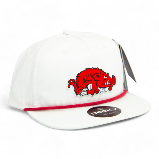 Arkansas Razorbacks Slobbering Hog 3D Rope Hat- White/ Red