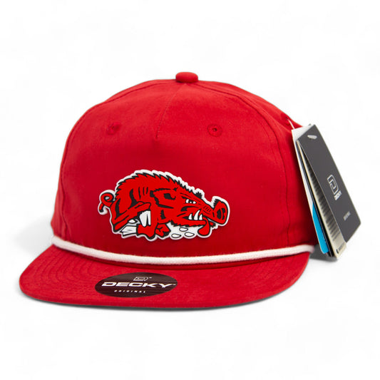 Arkansas Razorbacks Slobbering Hog 3D Rope Hat- Red/ White