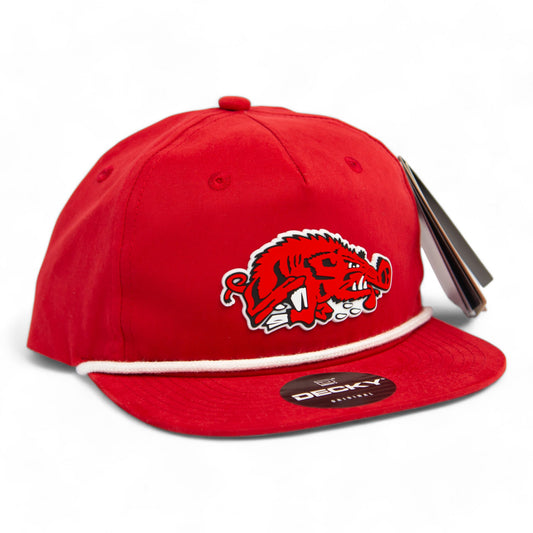 Arkansas Razorbacks Slobbering Hog 3D Rope Hat- Red/ White