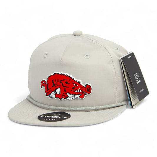 Arkansas Razorbacks Slobbering Hog 3D Rope Hat- Grey