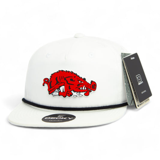 Arkansas Razorbacks Slobbering Hog 3D Rope Hat- White/ Black