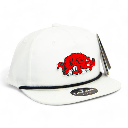 Arkansas Razorbacks Slobbering Hog 3D Rope Hat- White/ Black