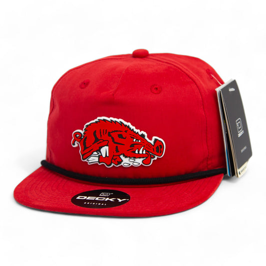 Arkansas Razorbacks Slobbering Hog 3D Rope Hat- Red/ Black