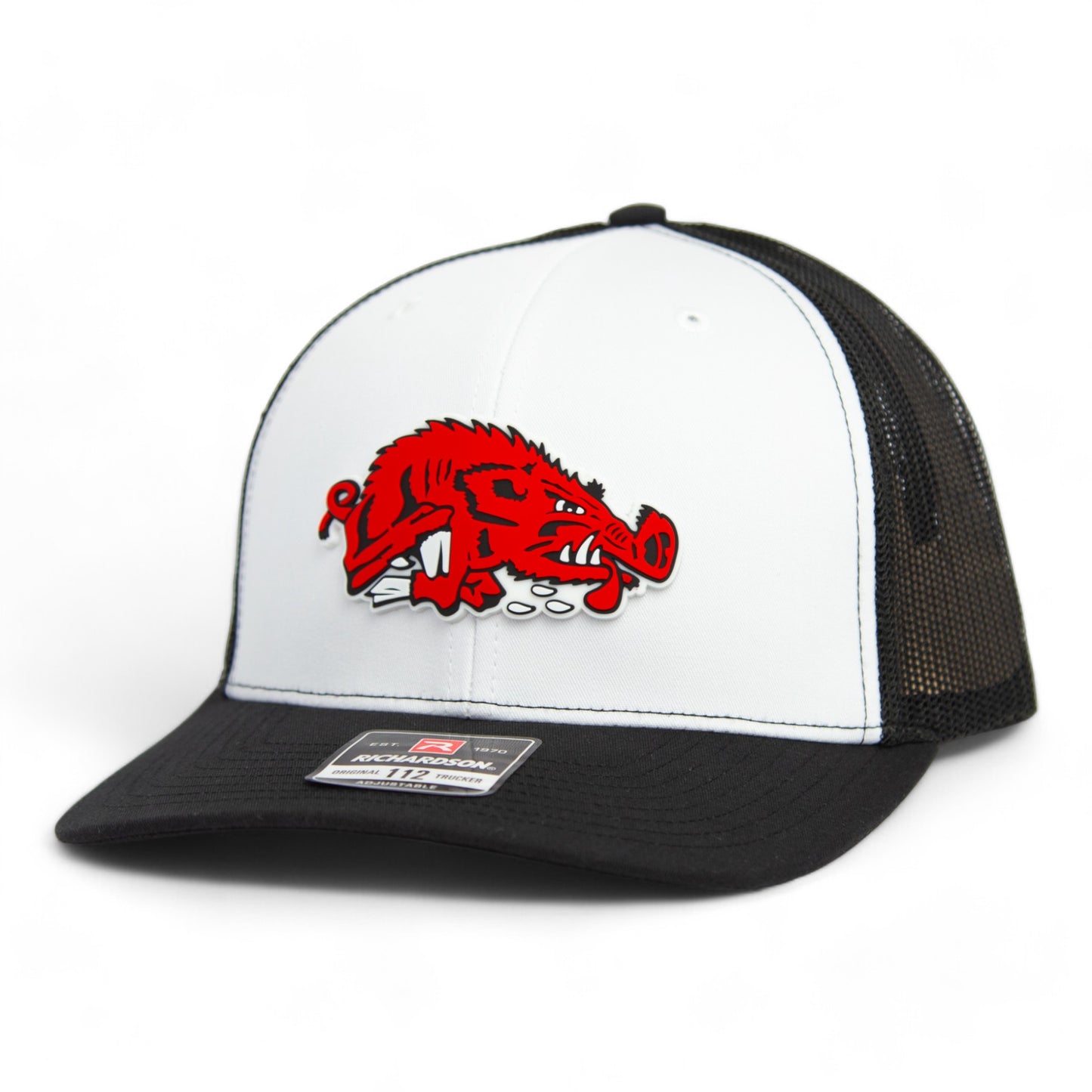 Arkansas Razorbacks Slobbering Hog 3D Snapback Trucker Hat- White/ Black