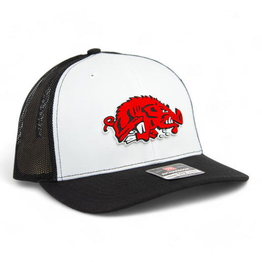 Arkansas Razorbacks Slobbering Hog 3D Snapback Trucker Hat- White/ Black