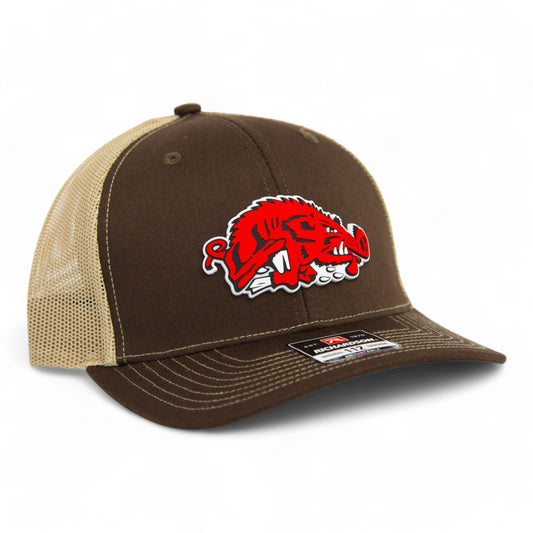 Arkansas Razorbacks Slobbering Hog 3D Snapback Trucker Hat- Brown/ Tan