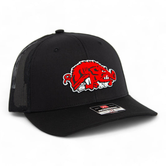 Arkansas Razorbacks Slobbering Hog 3D Snapback Trucker Hat- Black