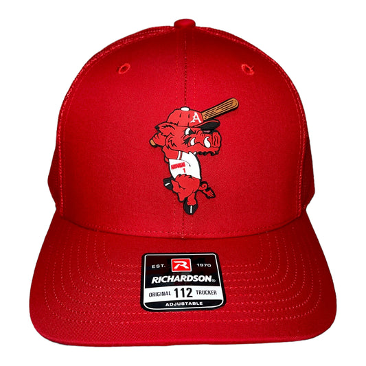Arkansas Razorbacks Baseball Ribby 3D Snapback Trucker Hat- Red