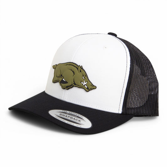 Arkansas Razorbacks Loden Edition 3D YP Snapback Trucker Hat- White/ Black