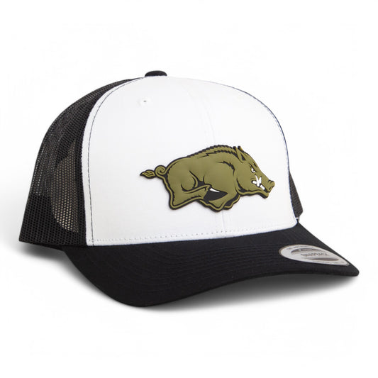 Arkansas Razorbacks Loden Edition 3D YP Snapback Trucker Hat- White/ Black