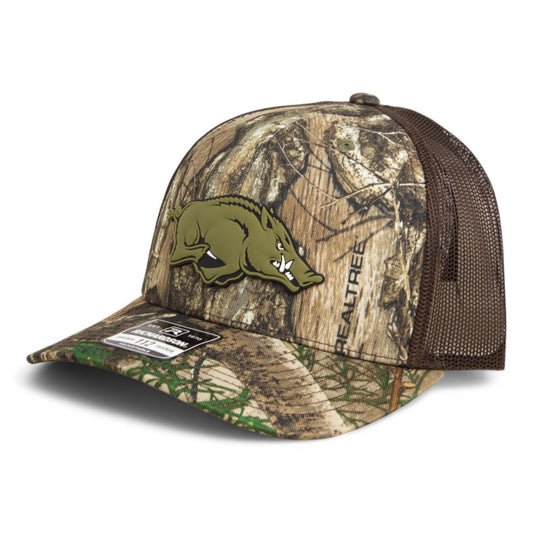 Arkansas Razorbacks Loden Edition 3D Snapback Trucker Hat- Realtree Edge/ Brown