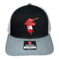 Arkansas Razorbacks Baseball Ribby 3D Snapback Trucker Hat- Black/ White/ Heather Grey