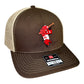 Ribby at Bat 3D Patch Snapback Trucker Hat- Brown/ Khaki