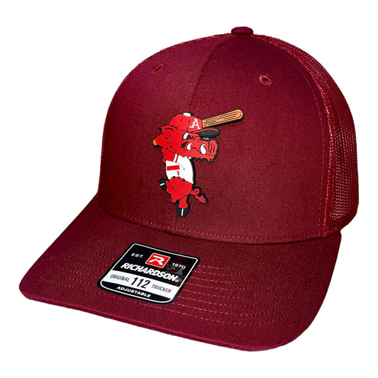 Arkansas Razorbacks Baseball Ribby at Bat 3D Snapback Trucker Hat- Cardinal