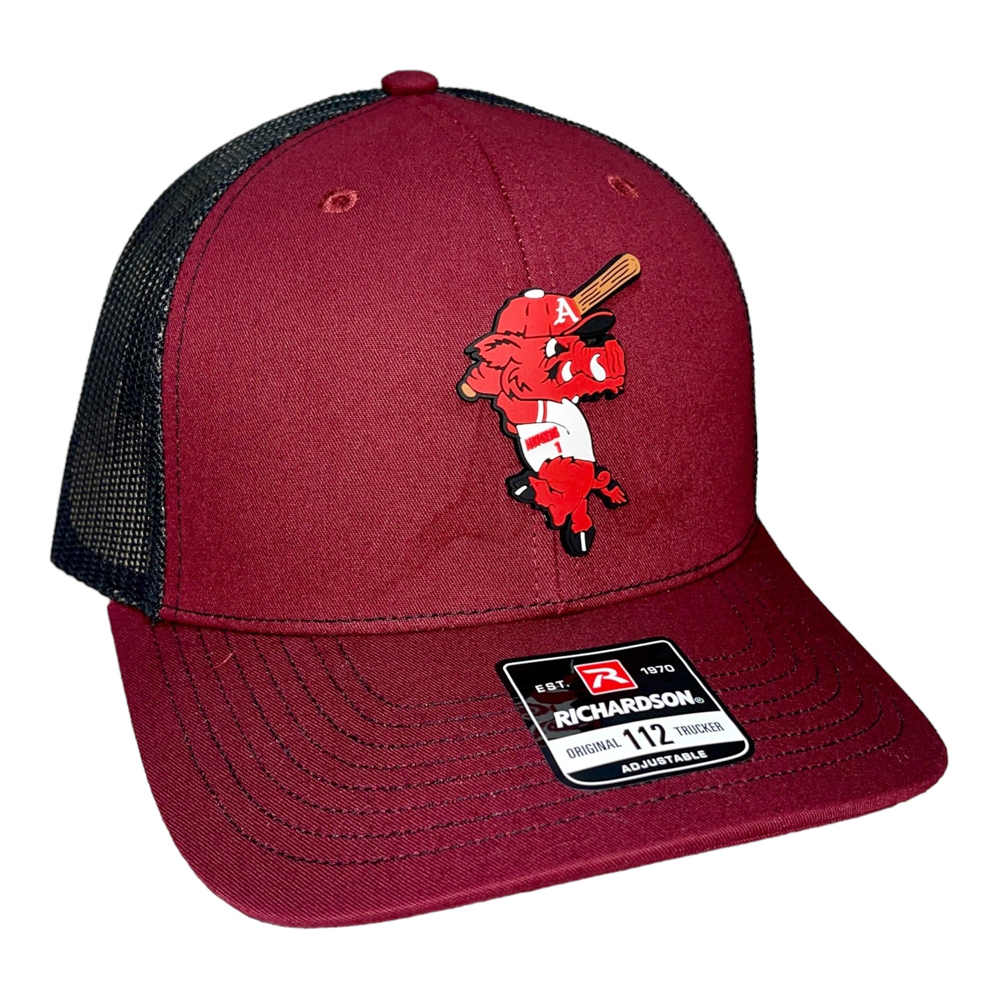 Arkansas Razorbacks Baseball Ribby 3D Snapback Trucker Hat- Cardinal/ Black