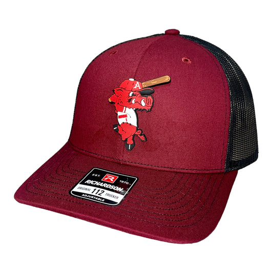 Arkansas Razorbacks Baseball Ribby 3D Snapback Trucker Hat- Cardinal/ Black