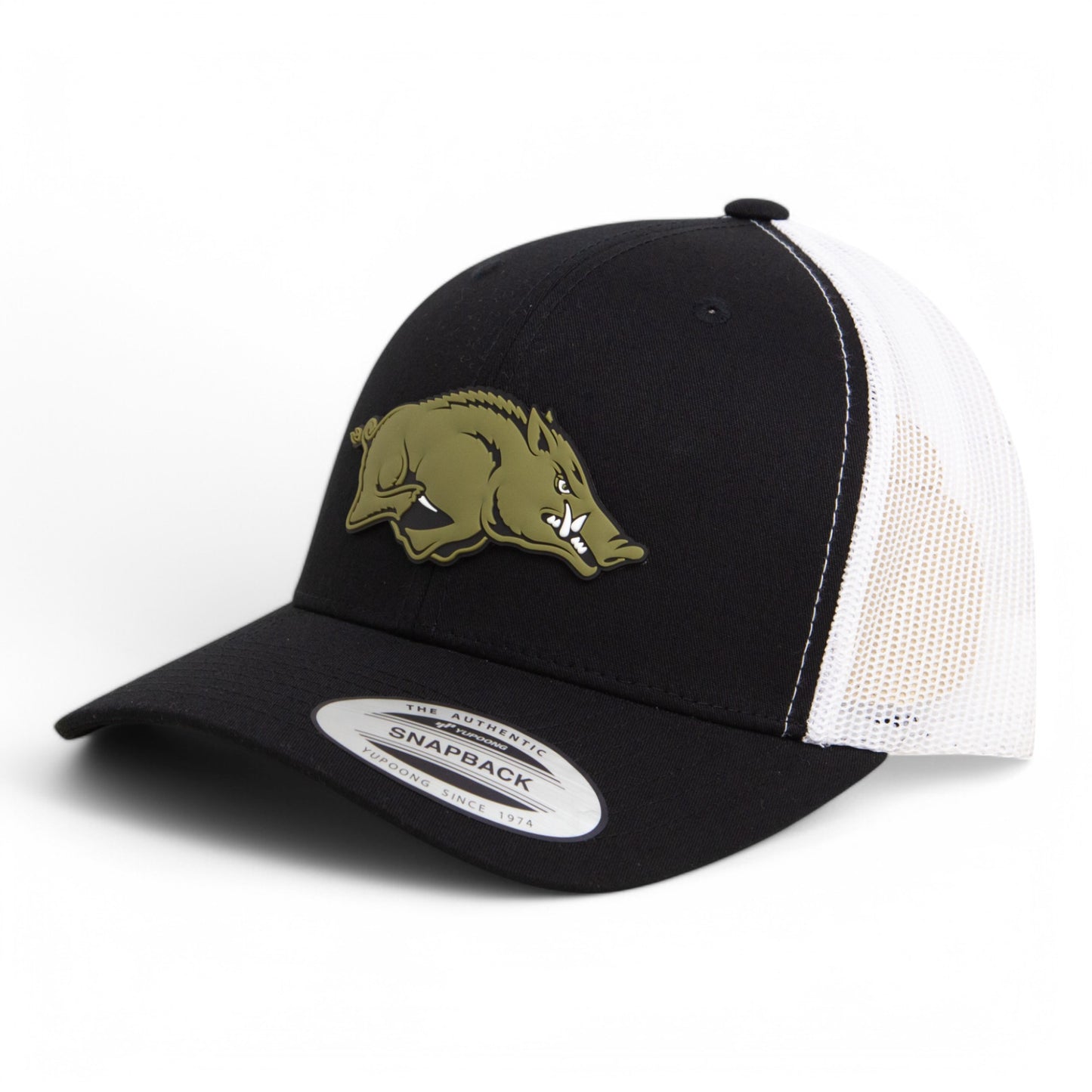 Arkansas Razorbacks Loden Edition 3D YP Snapback Trucker Hat- Black/ White