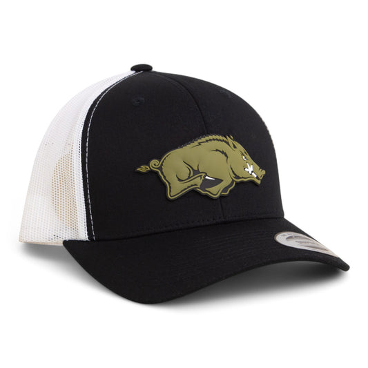 Arkansas Razorbacks Loden Edition 3D YP Snapback Trucker Hat- Black/ White