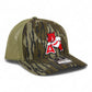 Arkansas Razorbacks Leaning A 3D Snapback Trucker Hat- Mossy Oak Bottomland/ Loden