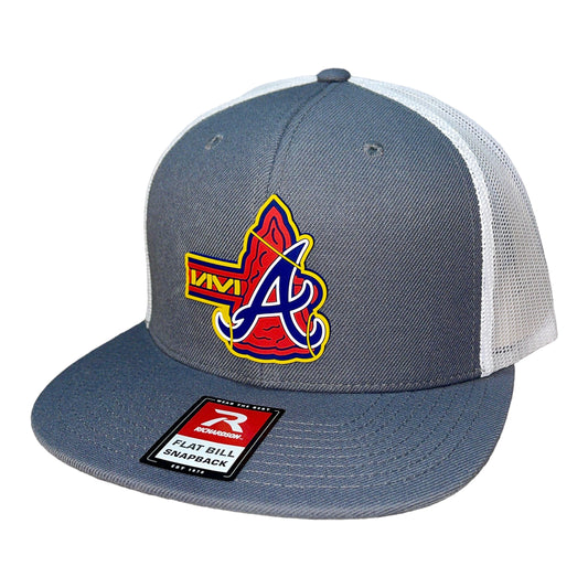 Atlanta Braves Tomahawk 3D Wool Blend Flat Bill Hat- Charcoal/ White