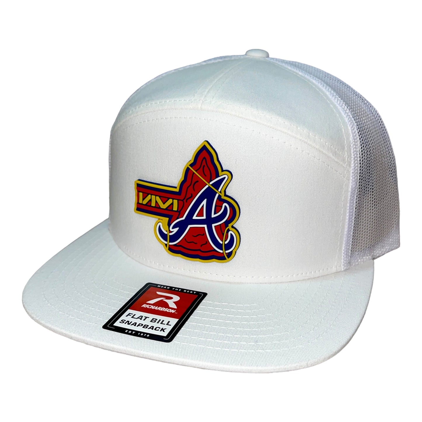 Atlanta Braves Tomahawk 3D Snapback Seven-Panel Flat Bill Trucker Hat- White