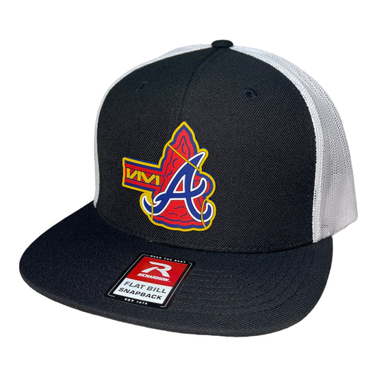 Atlanta Braves Tomahawk 3D Wool Blend Flat Bill Hat- Black/ White