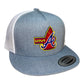 Atlanta Braves Tomahawk 3D YP Snapback Flat Bill Trucker Hat- Heather Grey/ White