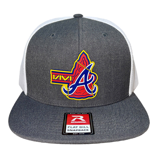 Atlanta Braves Tomahawk 3D Wool Blend Flat Bill Hat- Heather Charcoal/ White