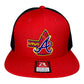 Atlanta Braves Tomahawk 3D Wool Blend Flat Bill Hat- Red/ Black
