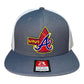 Atlanta Braves Tomahawk 3D Wool Blend Flat Bill Hat- Charcoal/ White