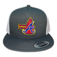 Atlanta Braves Tomahawk 3D YP Snapback Flat Bill Trucker Hat- Charcoal/ White