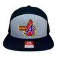 Atlanta Braves Tomahawk 3D Snapback Seven-Panel Flat Bill Trucker Hat- Heather Grey/ Black