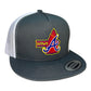 Atlanta Braves Tomahawk 3D YP Snapback Flat Bill Trucker Hat- Charcoal/ White