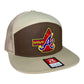 Atlanta Braves Tomahawk 3D Snapback Seven-Panel Flat Bill Trucker Hat- Brown/ Tan