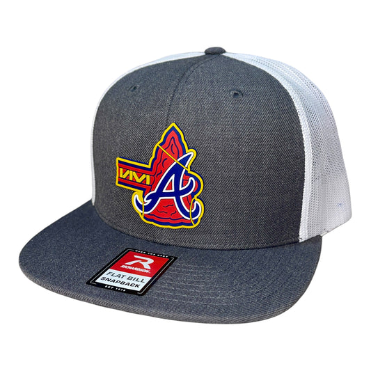 Atlanta Braves Tomahawk 3D Wool Blend Flat Bill Hat- Heather Charcoal/ White