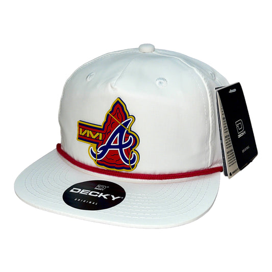 Atlanta Braves Tomahawk 3D Classic Rope Hat- White/ Red