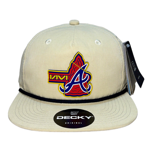 Atlanta Braves Tomahawk 3D Classic Rope Hat- Birch/ Black