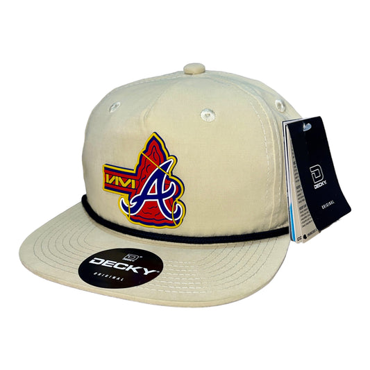 Atlanta Braves Tomahawk 3D Classic Rope Hat- Birch/ Black