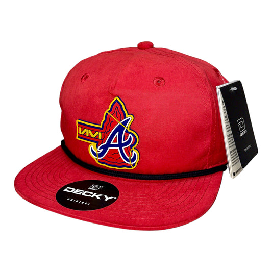 Atlanta Braves Tomahawk 3D Classic Rope Hat- Red/ Black